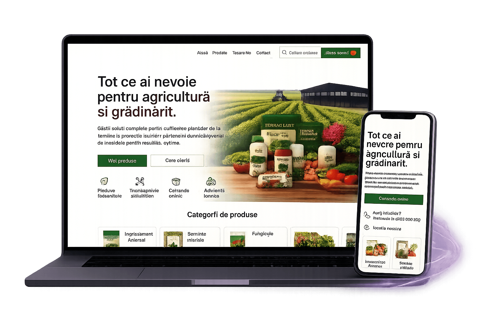 AgroCommerce hero preview showcasing agricultural commerce platform