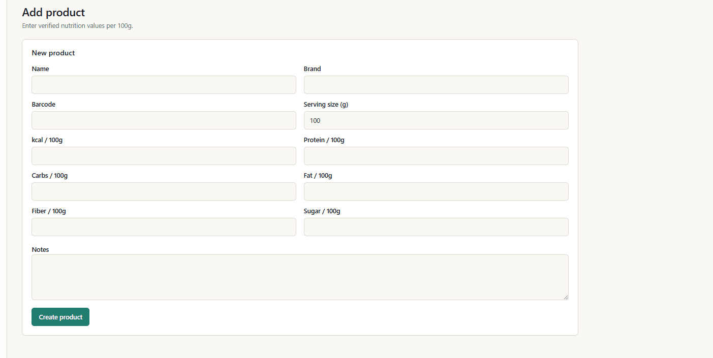 FitnessTrack Product Management screenshot