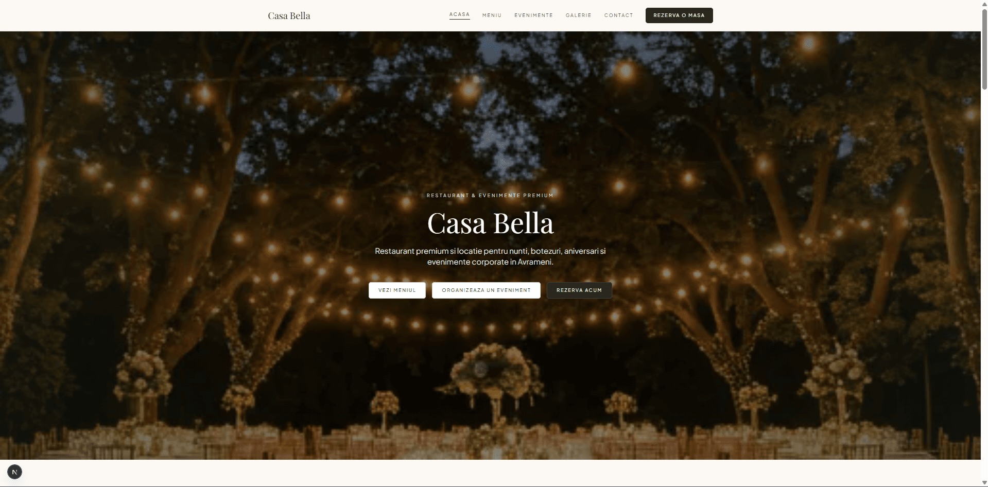 Restaurant QR Menu Homepage screenshot