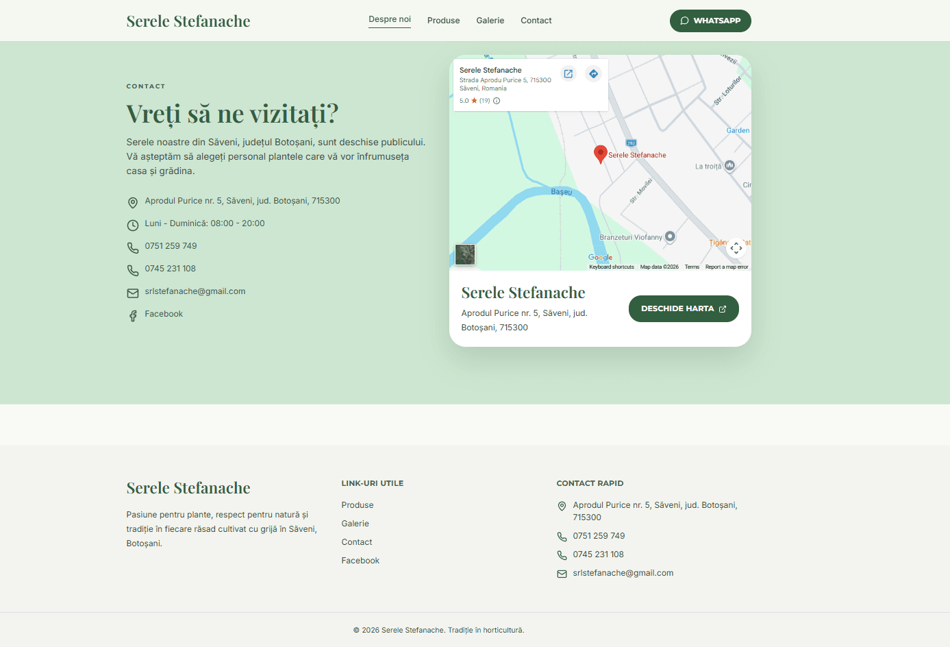 Serele Stefanache Contact screenshot