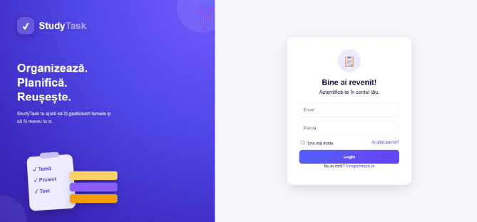StudyTask Login screenshot